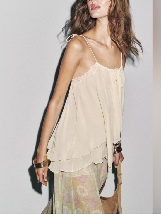 Zara Tops - ZARA Semi Sheer Laci Tank Cami Top - NWOT